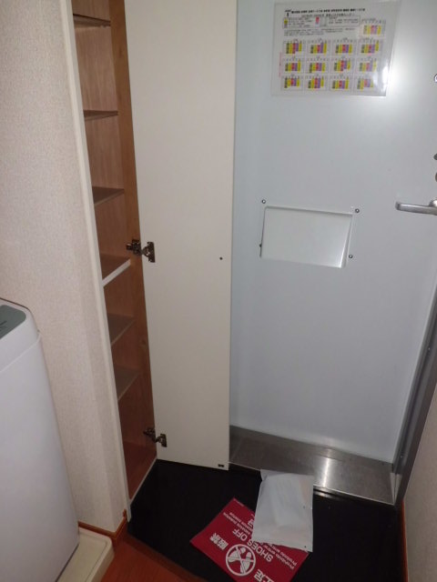 Entrance. With shoe box