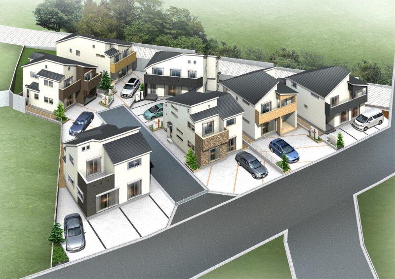 Rendering (appearance). All seven buildings Rendering is