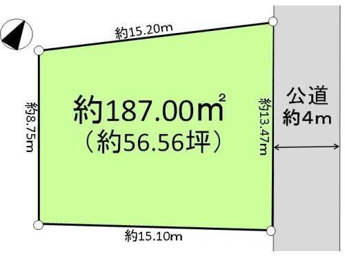 Local land photo. Since the site is about 56 square meters and the room, You can consider a variety of architectural plan.