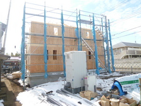 Building appearance. New construction in