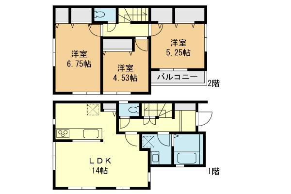 Floor plan. (1 Building), Price 27,800,000 yen, 3LDK, Land area 100.15 sq m , Building area 77.01 sq m