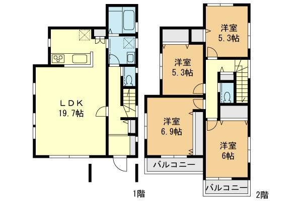 Floor plan. (6 Building), Price 40,958,000 yen, 4LDK, Land area 130.97 sq m , Building area 102.67 sq m