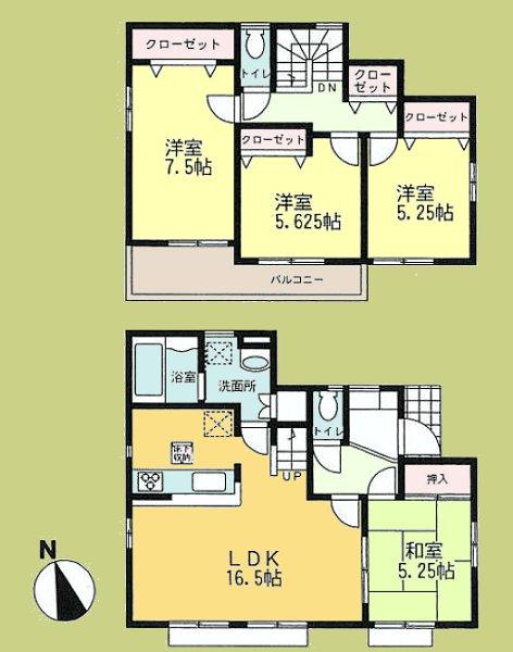 Floor plan. 43,800,000 yen, 4LDK, Land area 141.69 sq m , Building area 98.12 sq m
