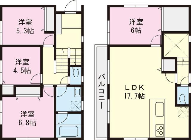 Floor plan. 37,458,000 yen, 4LDK, Land area 162.74 sq m , Building area 98.53 sq m