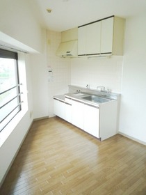 Kitchen. Kitchen with large windows