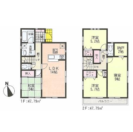 Floor plan. 35,800,000 yen, 4LDK+S, Land area 102.34 sq m , Building area 95.58 sq m