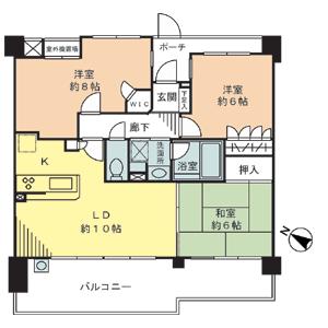 Floor plan. 3LDK, Price 30,800,000 yen, Occupied area 68.41 sq m , Balcony area 16.77 sq m 3LDK 68.41 sq m Bas ・ 16.77 sq m