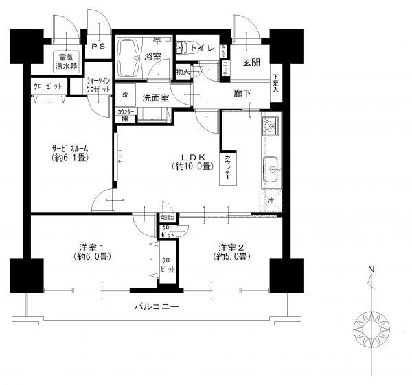 Floor plan. 2LDK+S, Price 29.4 million yen, Occupied area 63.72 sq m , Balcony area 8 sq m