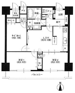 Floor plan. 2LDK+S, Price 29.4 million yen, Occupied area 63.72 sq m , Balcony area 8 sq m