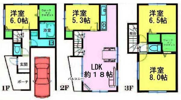Floor plan. 38,800,000 yen, 4LDK, Land area 69.93 sq m , Building area 111.78 sq m