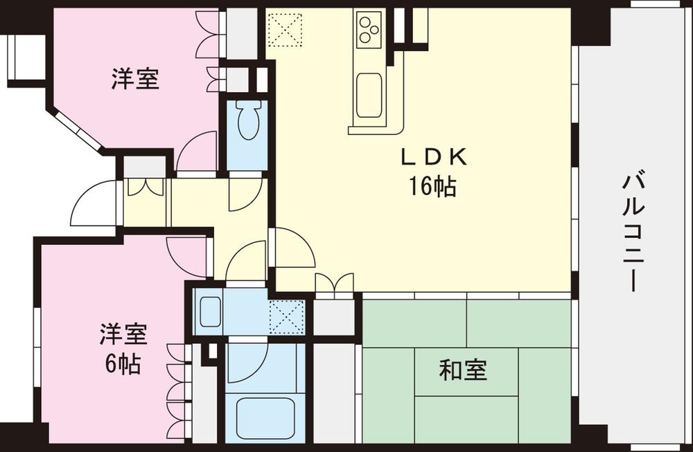 Floor plan. 3LDK, Price 29,800,000 yen, Occupied area 68.88 sq m , Balcony area 15.4 sq m