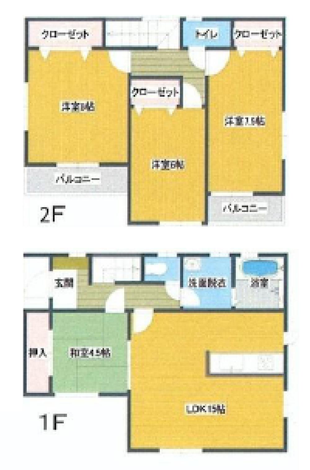 Floor plan. 42,800,000 yen, 4LDK, Land area 99.32 sq m , Building area 99.53 sq m
