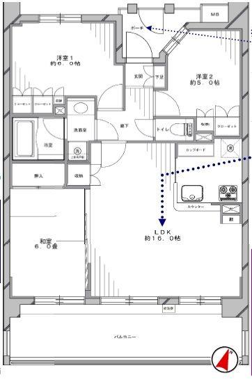 Floor plan. 3LDK, Price 29,800,000 yen, Occupied area 68.88 sq m , Balcony area 15.4 sq m