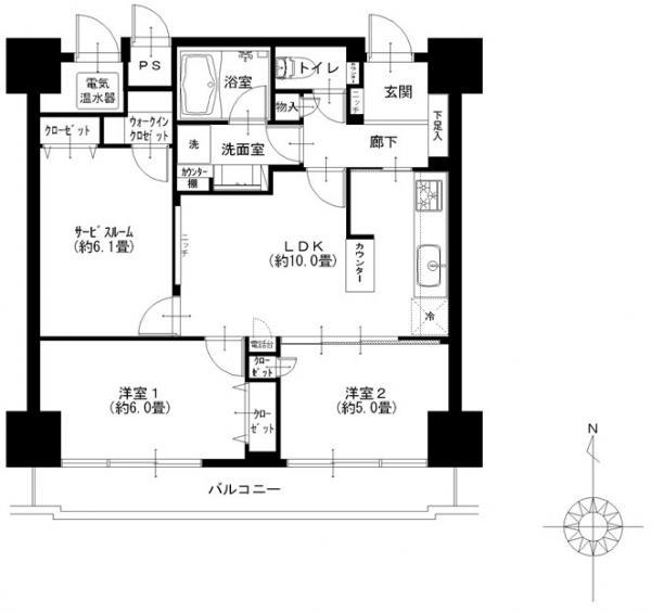 Floor plan. 2LDK+S, Price 29.4 million yen, Occupied area 63.72 sq m , Balcony area 8 sq m