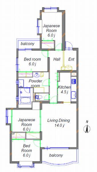 Floor plan. 4LDK, Price 33,900,000 yen, Footprint 100.29 sq m , Balcony area 10.3 sq m