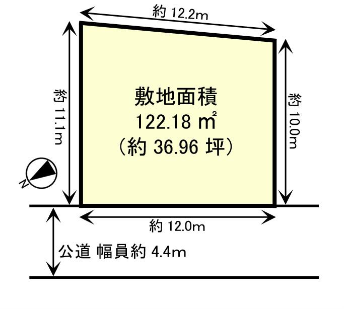 Compartment figure. Land price 21,800,000 yen, Land area 122.18 sq m between a population of about 12m