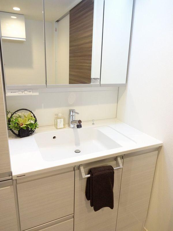 Wash basin, toilet. Bathroom vanity