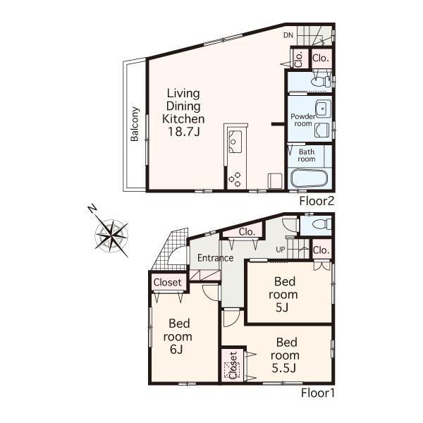 Floor plan. 29,800,000 yen, 3LDK, Land area 71.74 sq m , Building area 82.92 sq m