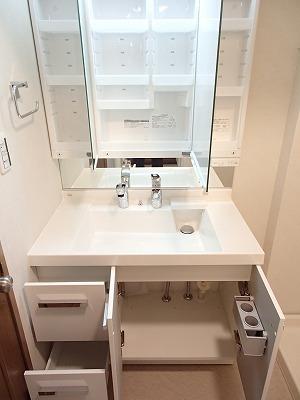 Wash basin, toilet. Housed many useful.