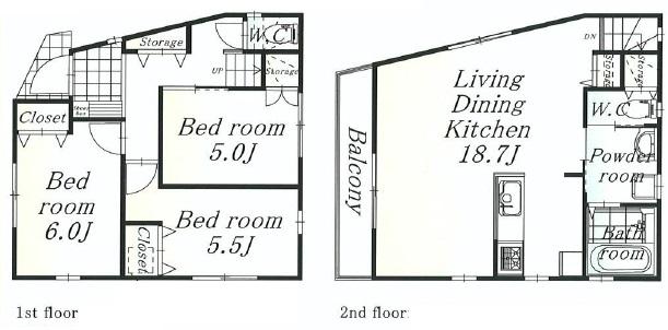 Floor plan. 29,800,000 yen, 3LDK, Land area 71.74 sq m , Face-to-face kitchen in the building area 82.92 sq m Pledge LDK18.7!  [Floor plan]