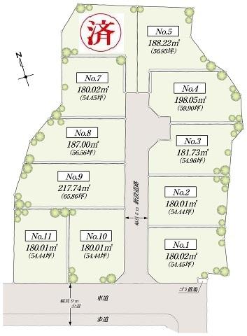 Compartment figure. Land price 29,800,000 yen, Land area 180.01 sq m
