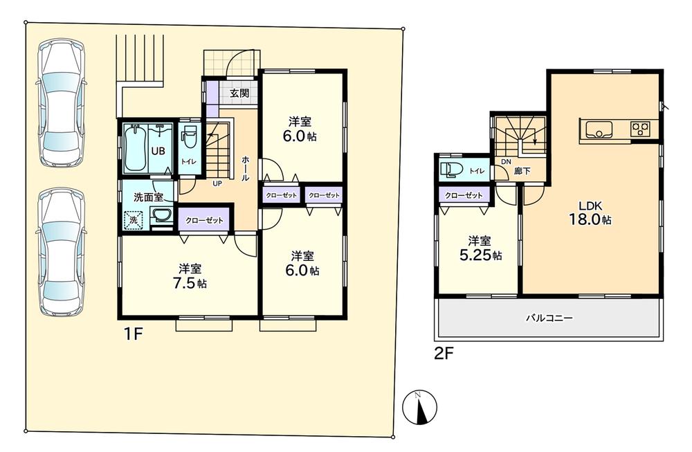Floor plan. 43,800,000 yen, 4LDK, Land area 158.4 sq m , Building area 98.74 sq m