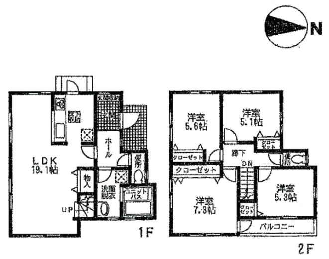 Floor plan. (A Building), Price 38,857,000 yen, 4LDK, Land area 132.37 sq m , Building area 99.36 sq m