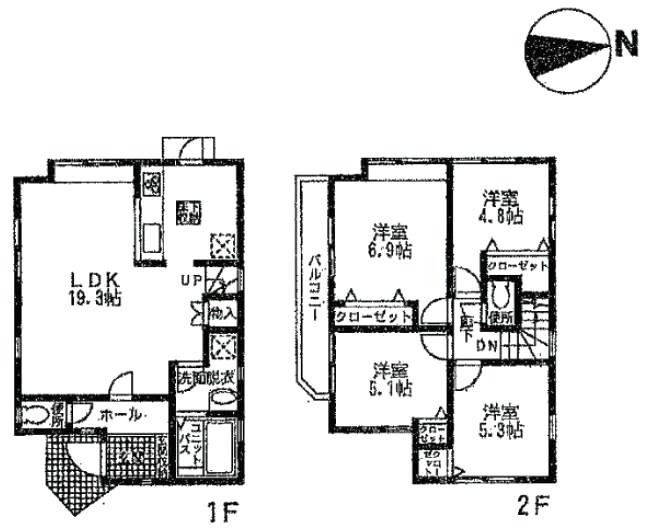 Floor plan. (B Building), Price 38,857,000 yen, 4LDK, Land area 125.46 sq m , Building area 92.94 sq m