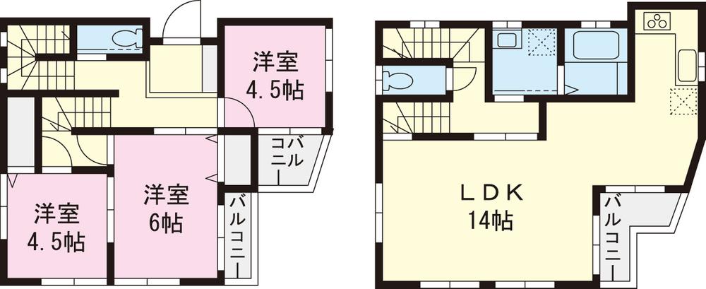 Floor plan. (Building 2), Price 33,958,000 yen, 3LDK, Land area 103.6 sq m , Building area 89.11 sq m