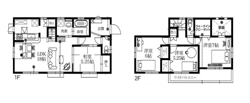 Floor plan. 51,800,000 yen, 4LDK + S (storeroom), Land area 179.99 sq m , Building area 101.84 sq m