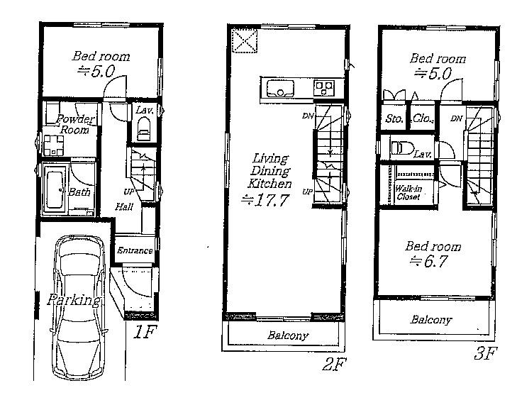 Floor plan. 37,800,000 yen, 3LDK, Land area 61.19 sq m , Building area 96.3 sq m