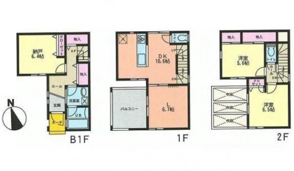 Floor plan. 42,800,000 yen, 2LDK+S, Land area 64.62 sq m , Building area 92.77 sq m