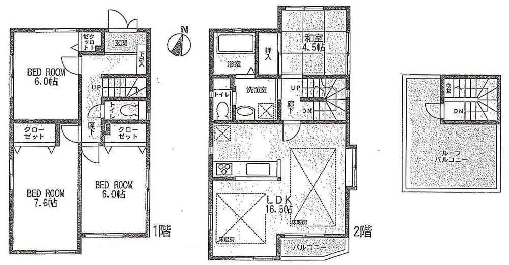 Floor plan. (Building 2), Price 59,800,000 yen, 4LDK, Land area 100.1 sq m , Building area 99.98 sq m