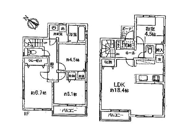 Floor plan. (4 Building), Price 44,950,000 yen, 4LDK, Land area 103.72 sq m , Building area 91.91 sq m