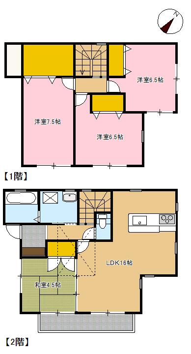 Floor plan. 45 million yen, 4LDK, Land area 127.42 sq m , Building area 97.71 sq m