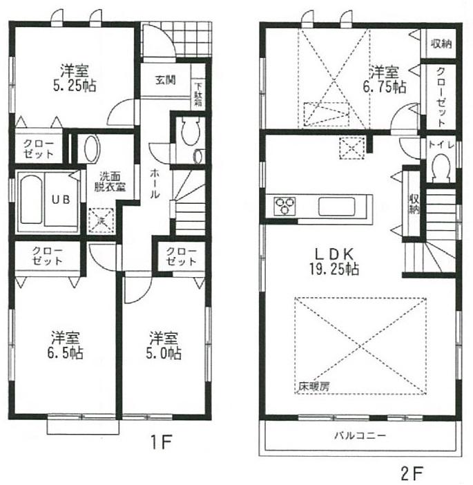 Floor plan. 47,900,000 yen, 4LDK, Land area 100.52 sq m , Building area 98.54 sq m