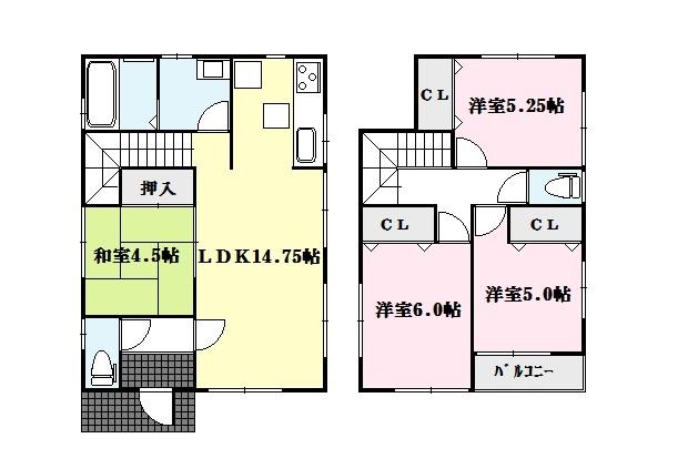 Floor plan. 36,800,000 yen, 4LDK, Land area 107.7 sq m , Building area 86.26 sq m