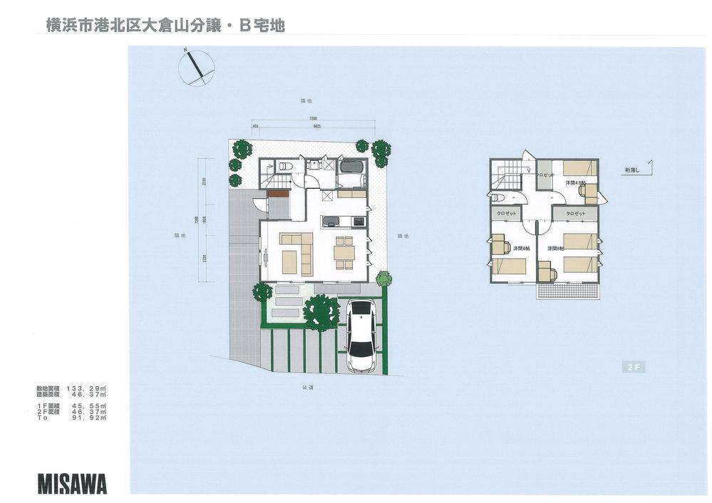Building plan example (exterior photos). Building plan example (B No. land) Building Price 22,800,000 yen, Building area 91.92 sq m