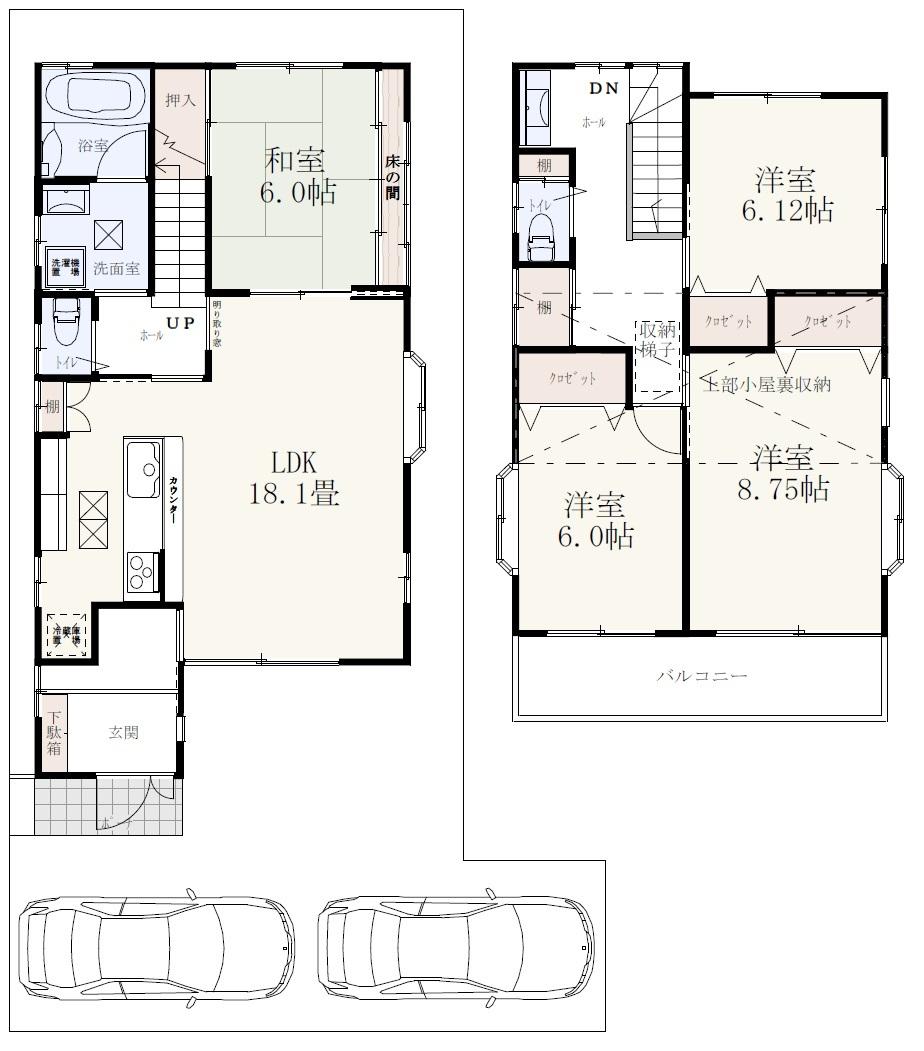 Floor plan. All sections appearance in good green full of a quiet residential area of per yang ・ All 15 compartments rich in different variations of the floor plan