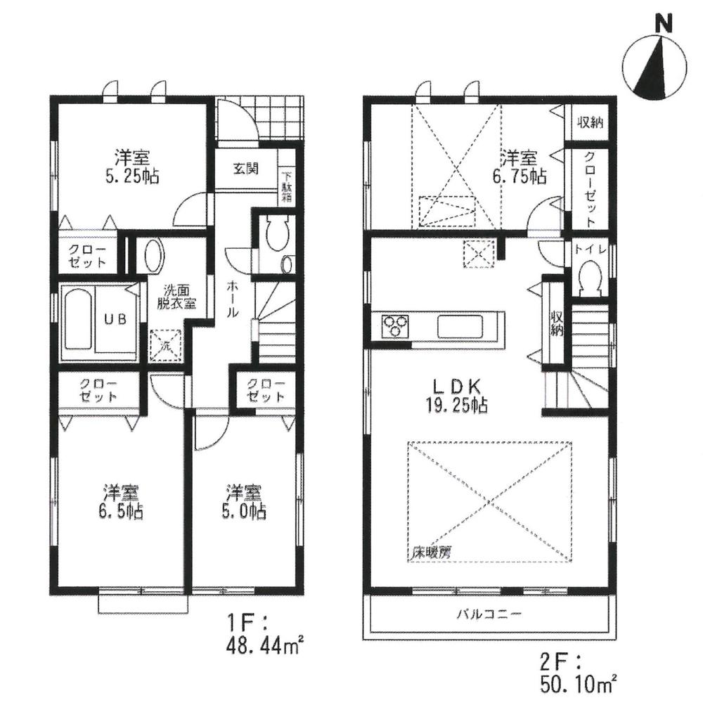 Floor plan. 47,900,000 yen, 4LDK, Land area 100.52 sq m , Building area 98.54 sq m
