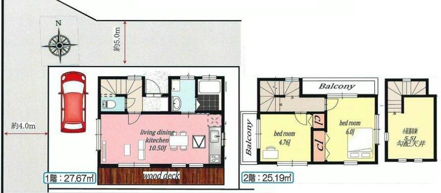 Floor plan. 29,957,000 yen, 2LDK + S (storeroom), Land area 66.15 sq m , Building area 52.86 sq m