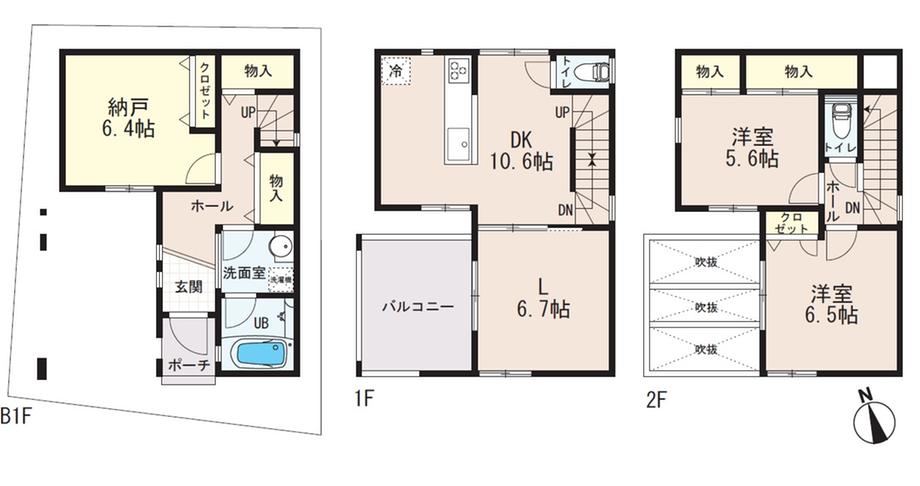 Floor plan. 42,800,000 yen, 2LDK+S, Land area 65.87 sq m , Building area 92.77 sq m