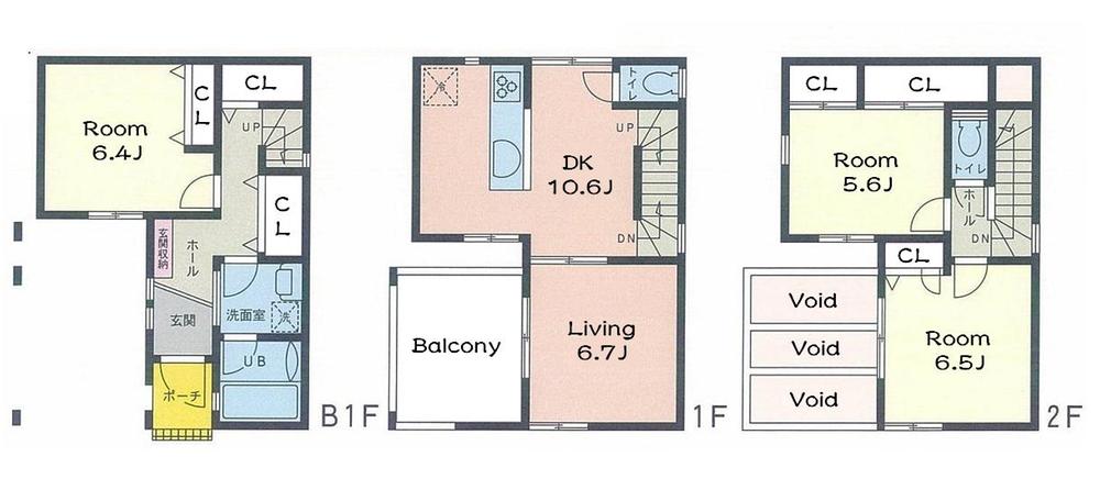 Floor plan. 42,800,000 yen, 2LDK + S (storeroom), Land area 64.62 sq m , Building area 92.77 sq m