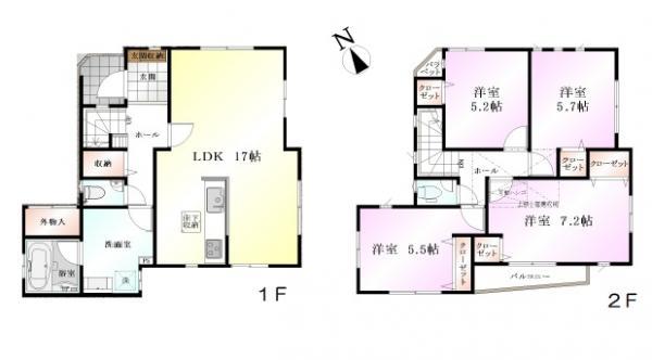 Floor plan. 53,800,000 yen, 4LDK, Land area 111.2 sq m , Building area 100.19 sq m