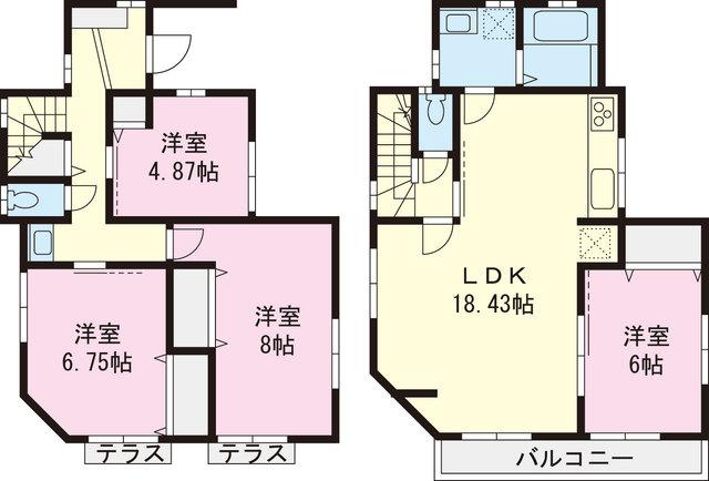 Floor plan. 44,300,000 yen, 4LDK, Land area 100.82 sq m , Building area 100.32 sq m