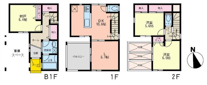 Floor plan. 42,800,000 yen, 2LDK + S (storeroom), Land area 64.62 sq m , Building area 92.77 sq m floor plan