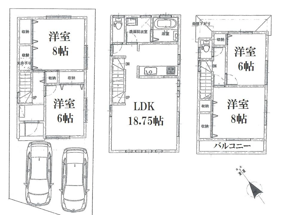 Building plan example (floor plan). Building plan example (A Building) Building Price 14.8 million yen, Building area 106.93 sq m