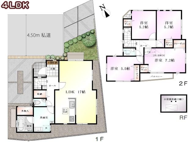 Floor plan. 53,800,000 yen, 4LDK, Land area 111.2 sq m , Building area 100.19 sq m