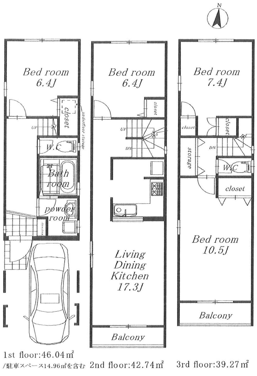 Floor plan. 41,800,000 yen, 4LDK, Land area 71.85 sq m , Building area 128.05 sq m is a floor plan of more than each room 6.4 Pledge