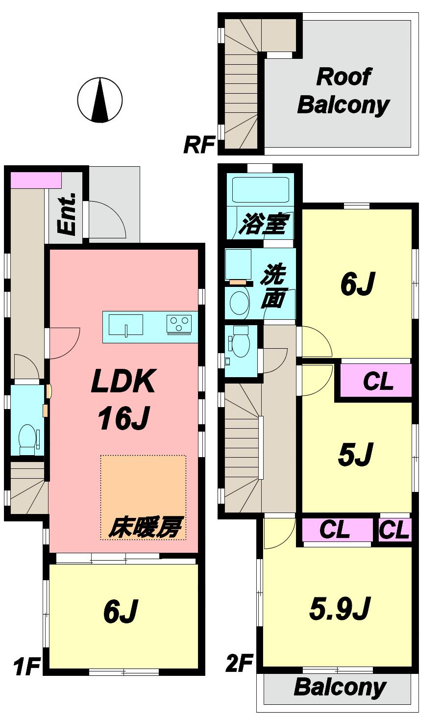 Floor plan. (C Building), Price 37,958,000 yen, 4LDK, Land area 92.69 sq m , Building area 97.28 sq m